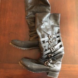 Very Rick Owens Belted  Motorcycle Boots